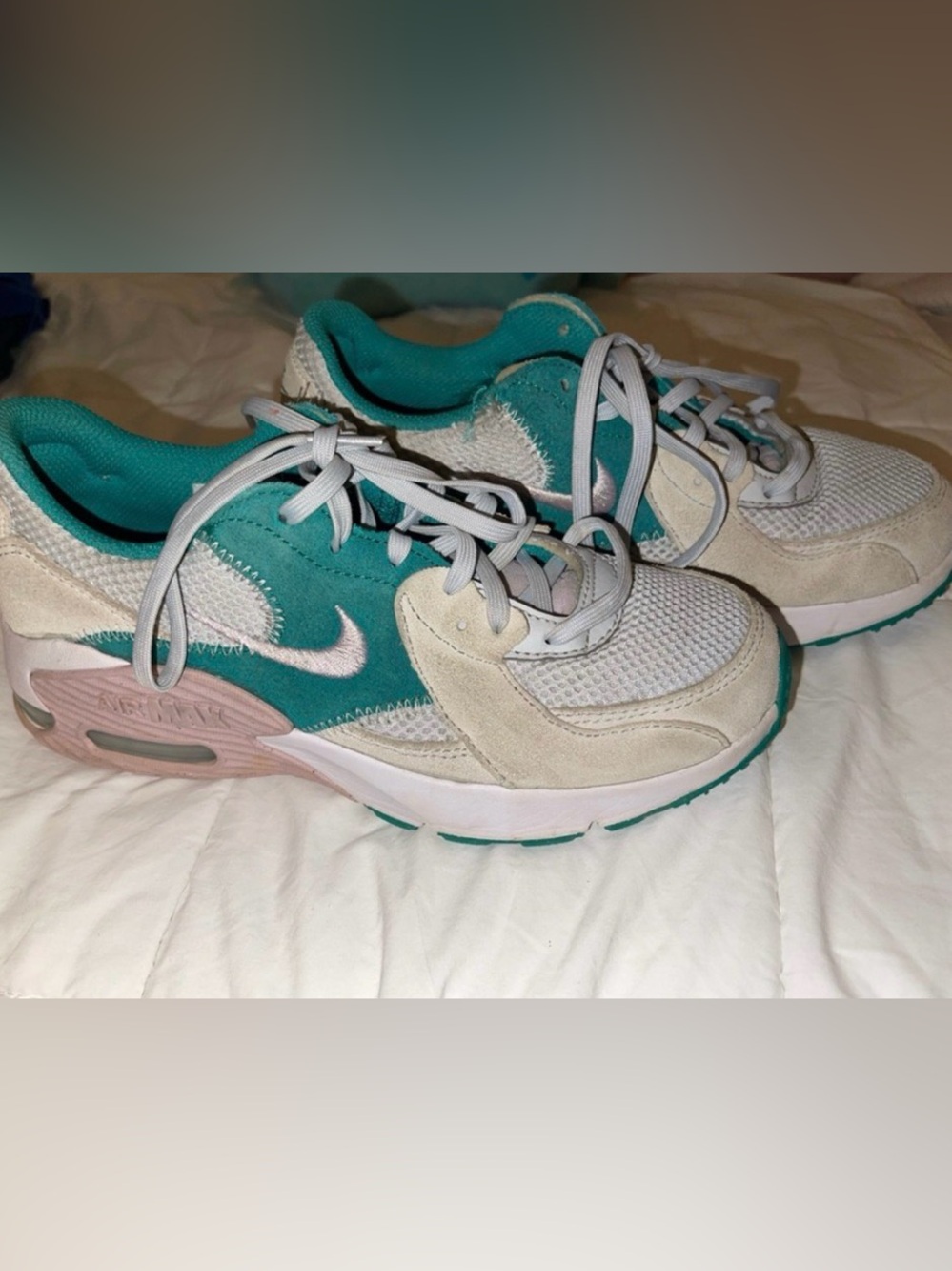 Nike Women’s Green and Light Gray Running Sneakers - Size 6